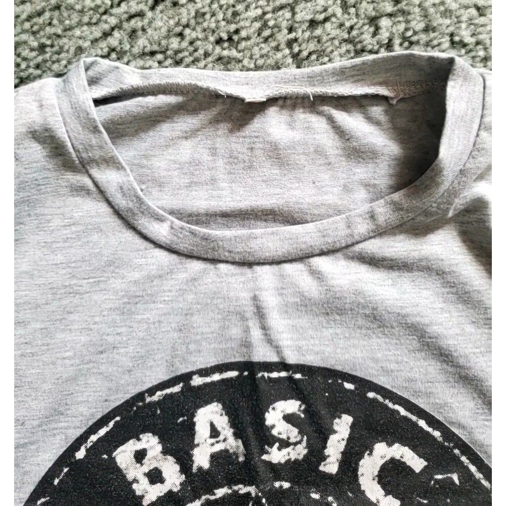 Women's Grey Basic Witch Crew Neck Short Sleeve T Shirt Size 4XL - Picture 6 of 12